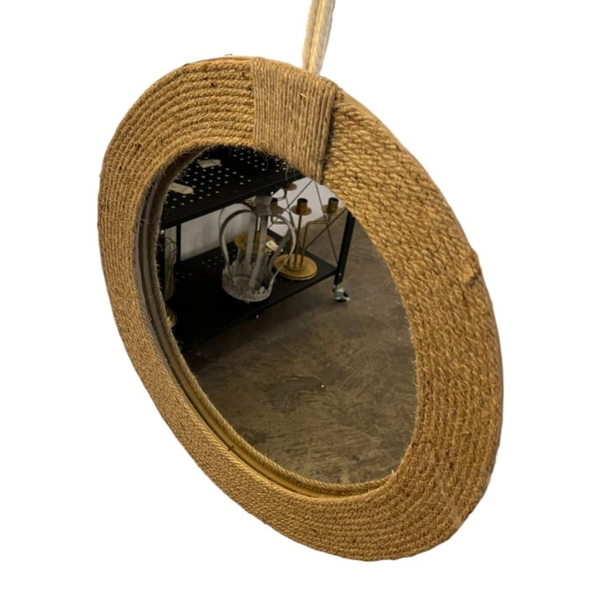 GENERICO - Espejo Colgante Yute Redondo Natural