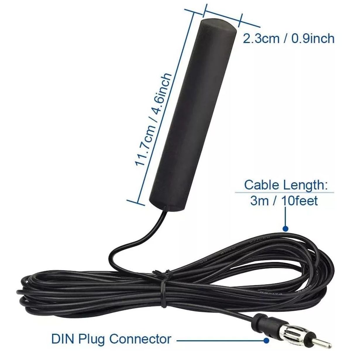 KUANGYE - Antena Auto De Interior Radio Fm / Am Con Cable 3 Metros