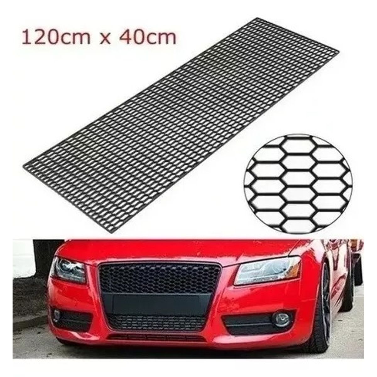 GENERICO - Rejilla Malla Plastico Abs Mascara Parachoques Universal