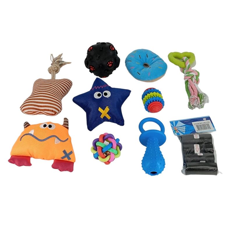 GENERICO - Set De 10 Juguetes Para Perros, Mascotas Art. Aseo, Juegos.