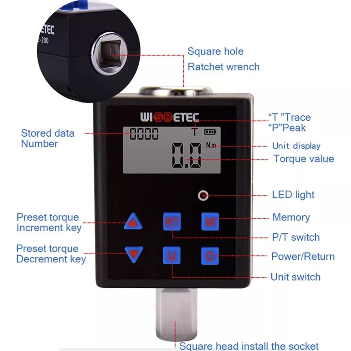 KUANGYE - Torquímetro Digital Led Llave Torque Ajustable 34nm A 340nm