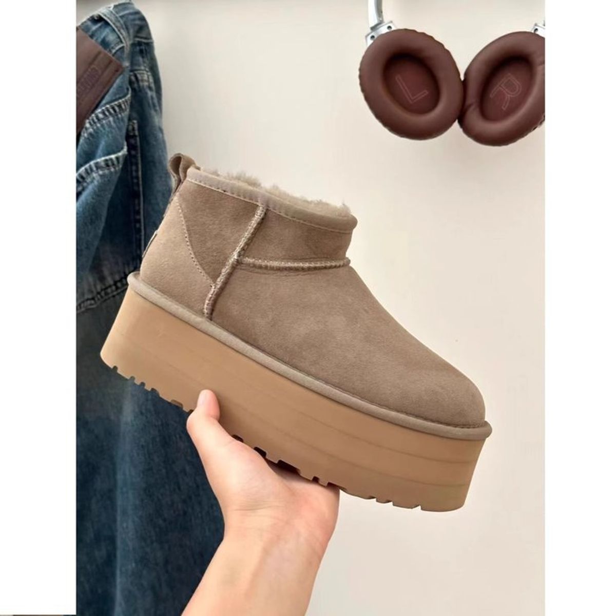 BLWOENS - Botas con plataforma para Mujer -Beige
