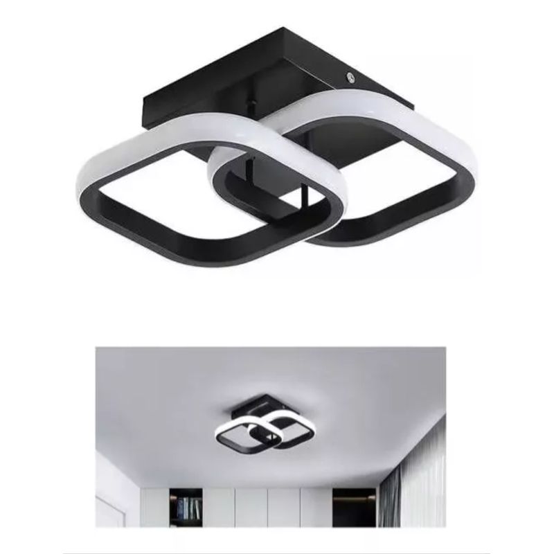 DEKANO - Lámpara De Techo Moderna Led 265v 22w Baño Luz Fría Cuadrada