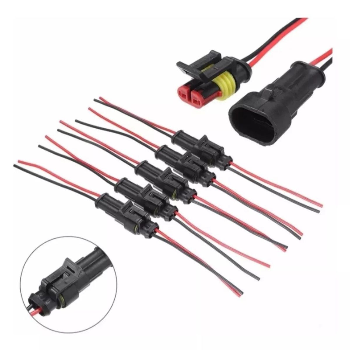 KUANGYE - Set Conectores Eléctricos Impermeables 2 Pines 12v Universal
