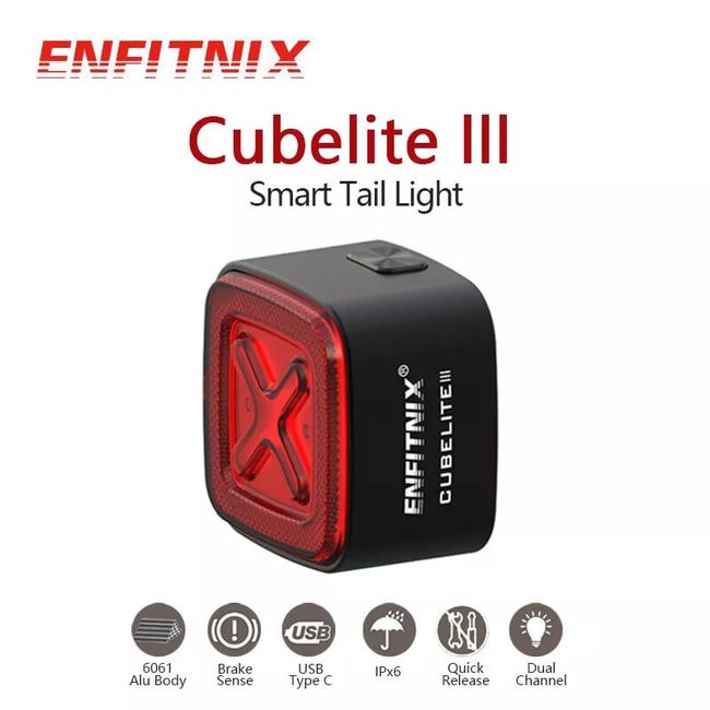 ENFITNIX - Luz de Freno trasera de Bicicleta Cubelite III