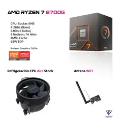 HYPERPC - PC + MONITOR 27 + Perif: AMD RYZEN 7 8700G 16gb 1Tb Radeon 780M WiFi