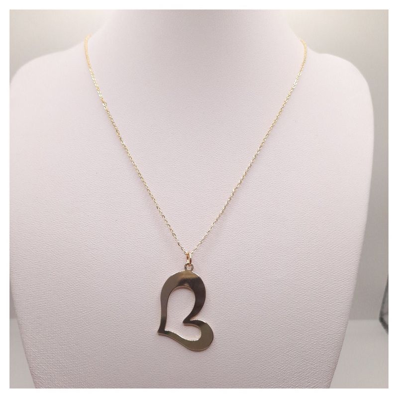 CAT JOYAS - Cadena con colgante de corazón enchapada en oro