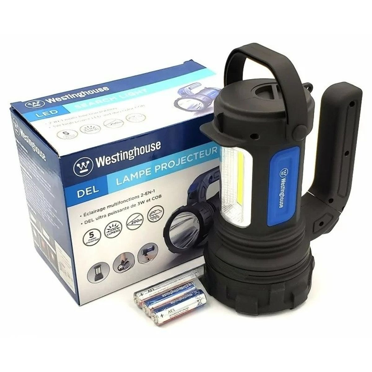 WESTINGHOUSE - Linterna Foco Westinghouse 230 Lm 5 Modos Pilas Incluidas