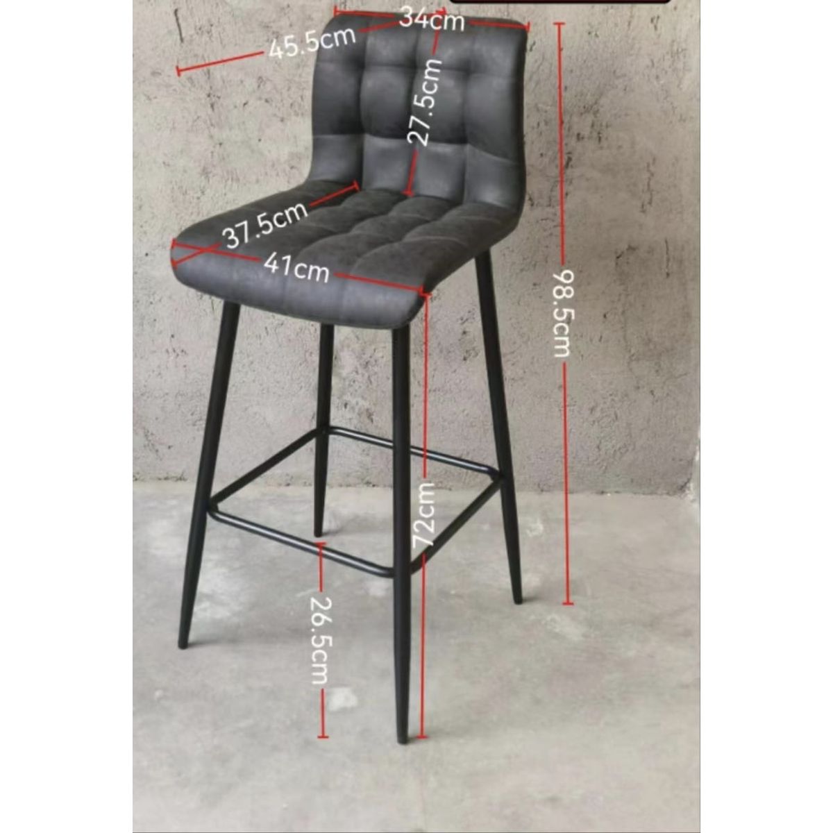 GENERICO - Silla Bar Madrid 63 Gris (1 UNIDAD)