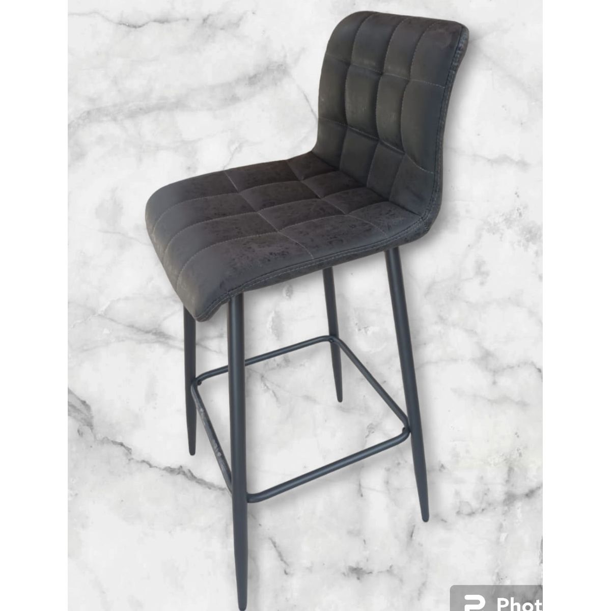 GENERICO - Silla Bar Madrid 63 cm Gris Por 4 Unidades