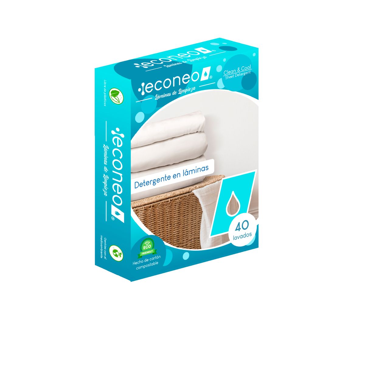 ECONEO - Detergente en Láminas Econeo 40 u. Detergente de Ropa