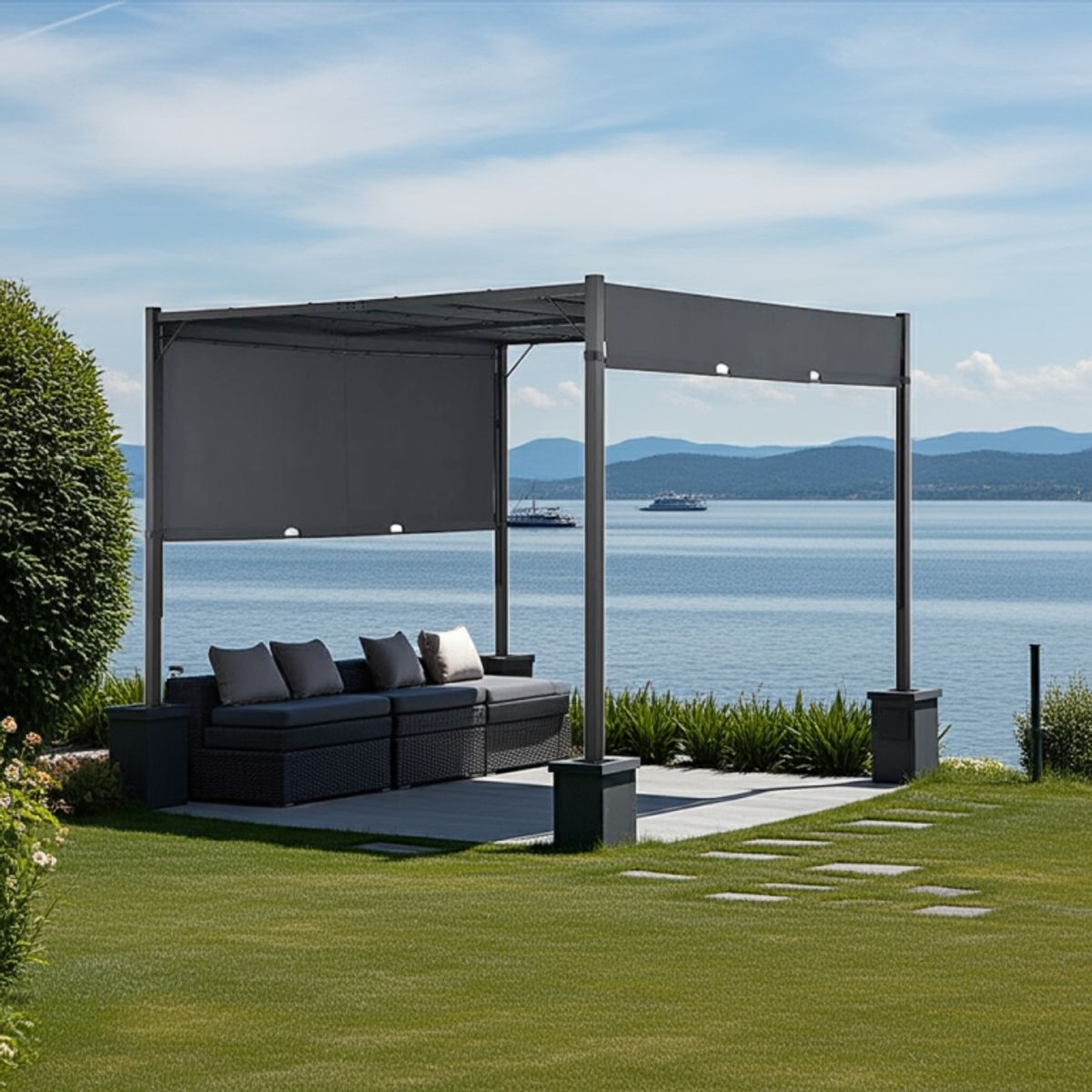 IGPRO - Pergola Aluminio Con Pantallas Laterales 4X3MT