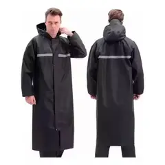 GENERICO - Poncho para lluvia largo grueso de pvc con reflectante