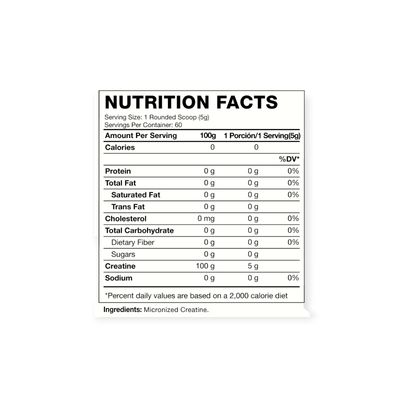 Imagen 2 del producto CREATINA 100% PURE 300GR 60 SERVICIOS -