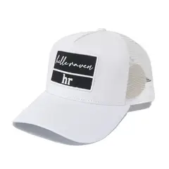HELLE RAVEN HR - Gorro snapback marca visera curva blanca malla parche