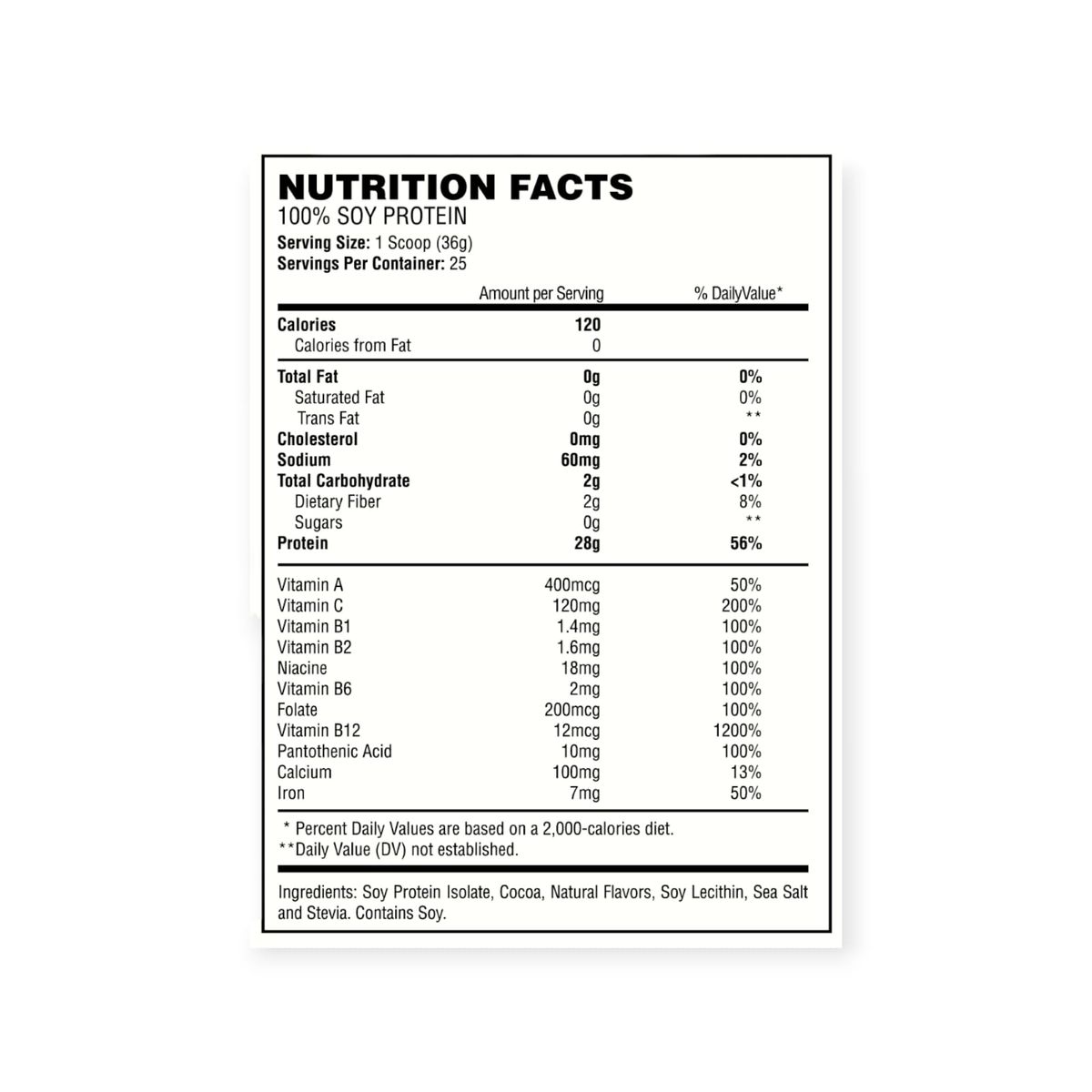 HEXACORE - PROTEINA 100% SOY PROTEIN 2LBS 25 SV CHOCOLATE - HEXACORE