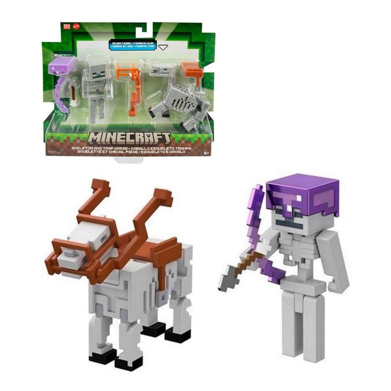 MINECRAFT - MINECRAFT FIGURA 8CM CON CRAFTING - CABALLO ESQUELETO TRAMPA