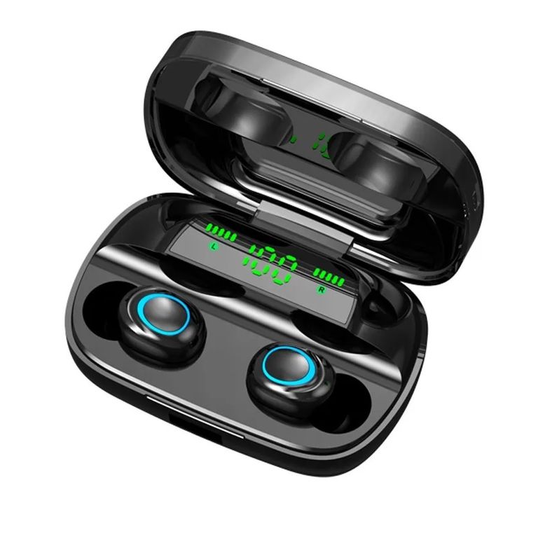 Audifonos Bluetooth Tws S11 Estuche Carga 2200 Mah- Negros