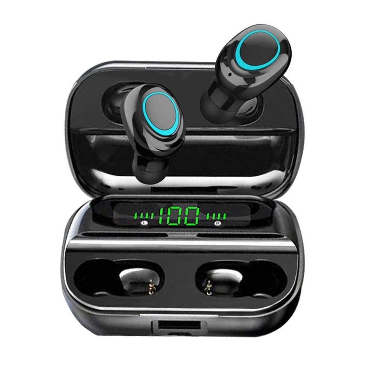 CASTLETEC - Audifonos Bluetooth Tws S11 Estuche Carga 2200 Mah- Negros