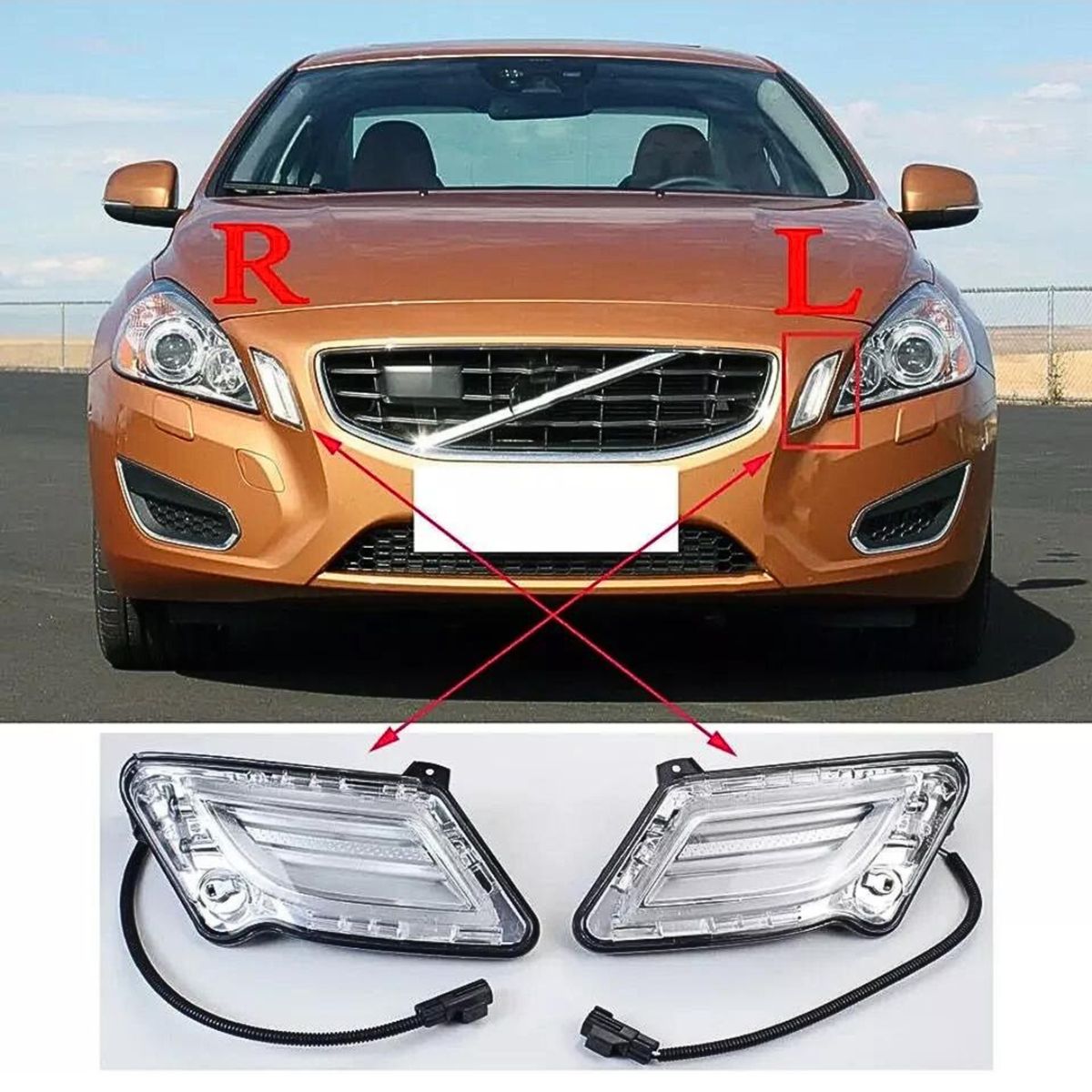 GENERICO - Par De Neblineros compatible con Volvo S60 V60 2011-2013