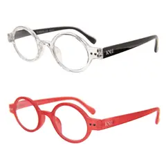 KANALLA - Pack 2 Lentes de Lectura Filtro Luz Azul y UV mod Elegant Transparente /Rojo 2.0