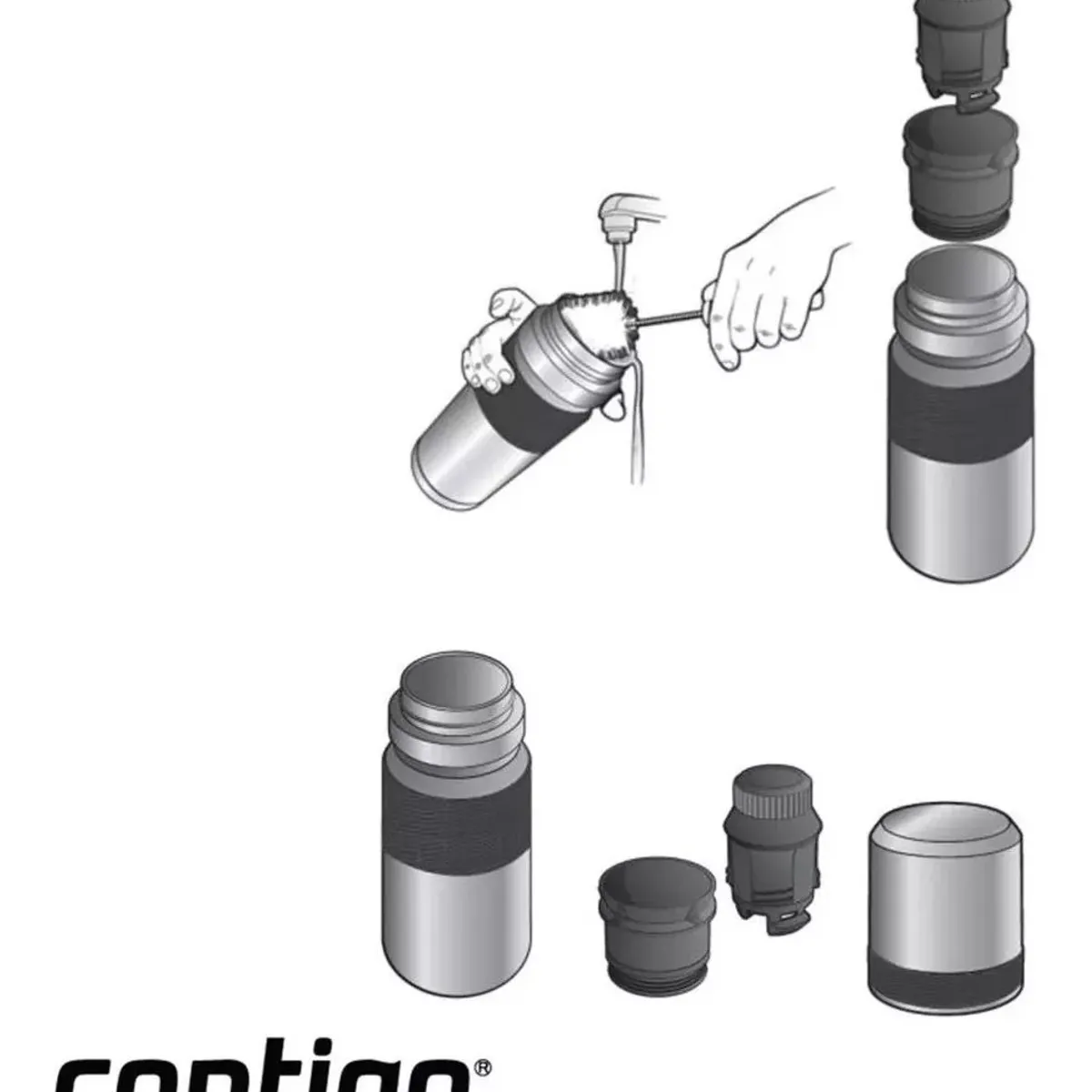 CONTIGO - Termo Contigo Black Acero Inoxidable Capacidad 1.1 Litros