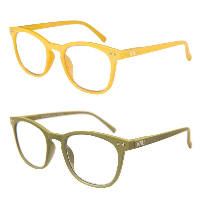 KANALLA - Pack 2 Lentes Descanso Filtro Luz Azul y UV mod Avocat Amarillo/Oliva