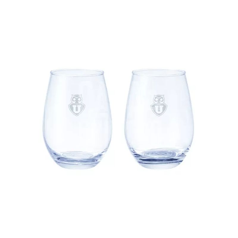 GLASSO - Set 2 Vasos Glasso U. De Chile Premium Bar Quincho Bbq Color Cristal