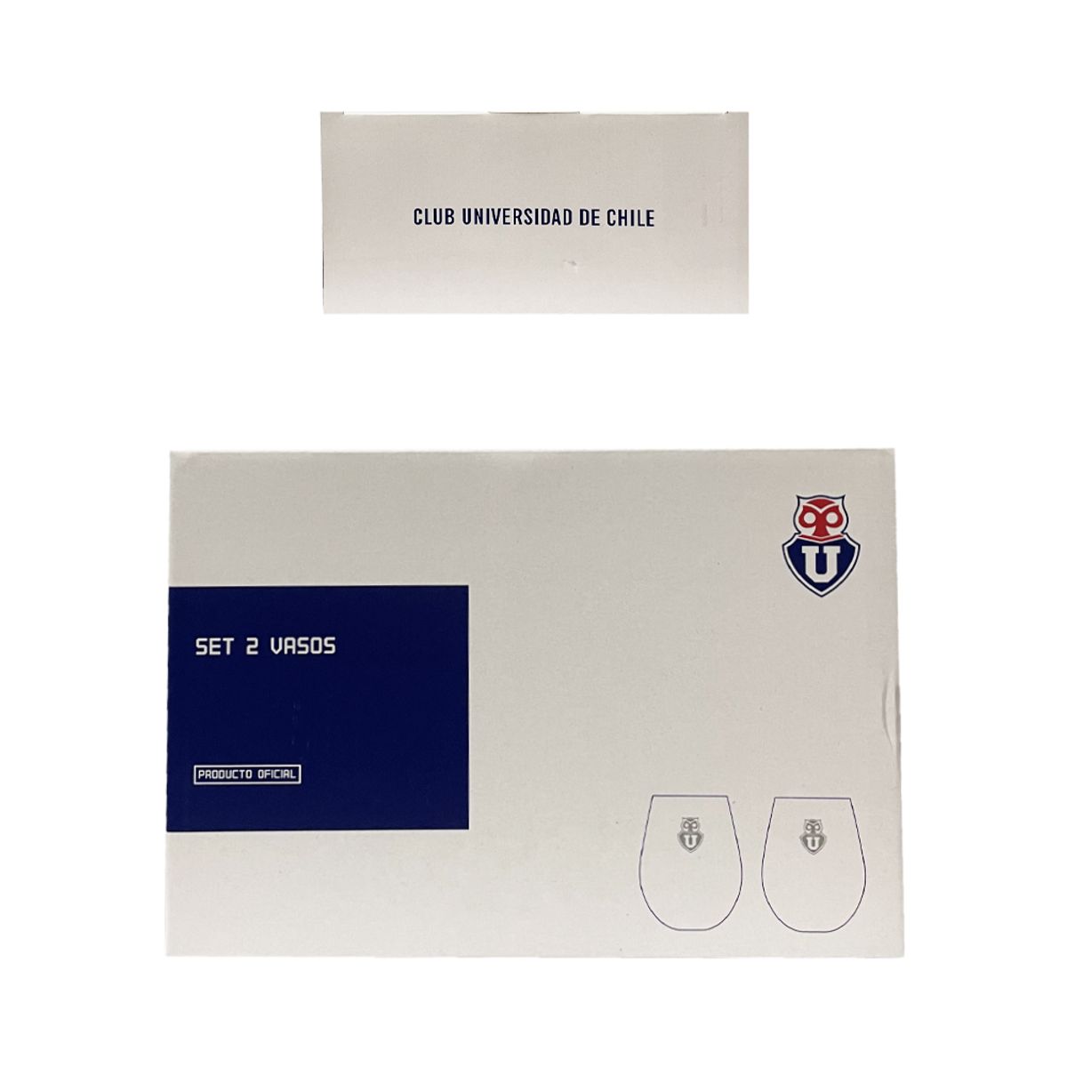GLASSO - Set 2 Vasos Glasso U. De Chile Premium Bar Quincho Bbq Color Cristal