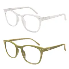 KANALLA - Pack 2 Lentes de Lectura Filtro Luz Azul y UV mod Avocat Transparente/Oliva 1.5