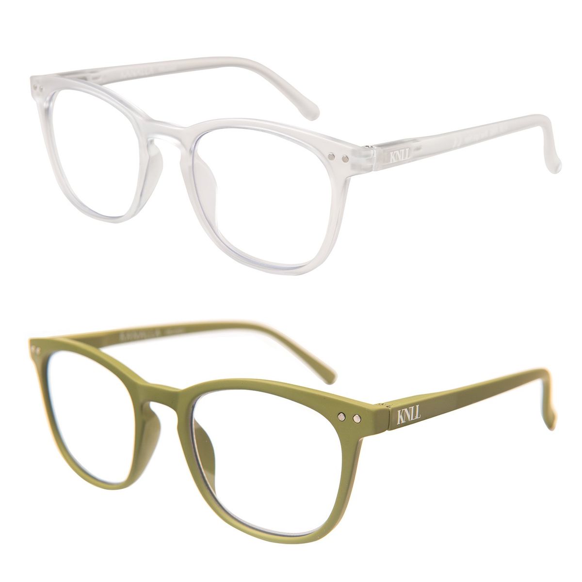 KANALLA - Pack 2 Lentes de Lectura Filtro Luz Azul y UV mod Avocat Transparente/Oliva  3.0