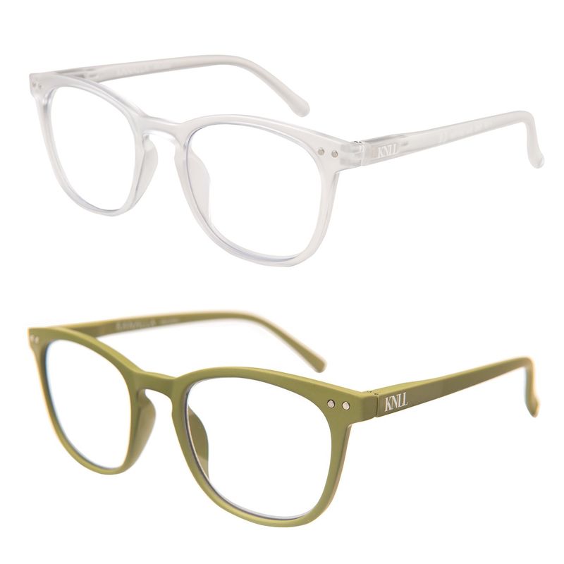 KANALLA - Pack 2 Lentes Descanso Filtro Luz Azul y UV mod Avocat Transparente/Oliva