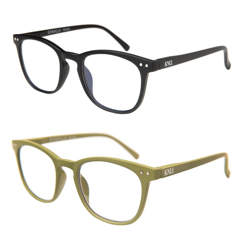 KANALLA - Pack 2 Lentes de Lectura Filtro Luz Azul y UV mod Avocat Negro/Oliva 2.5