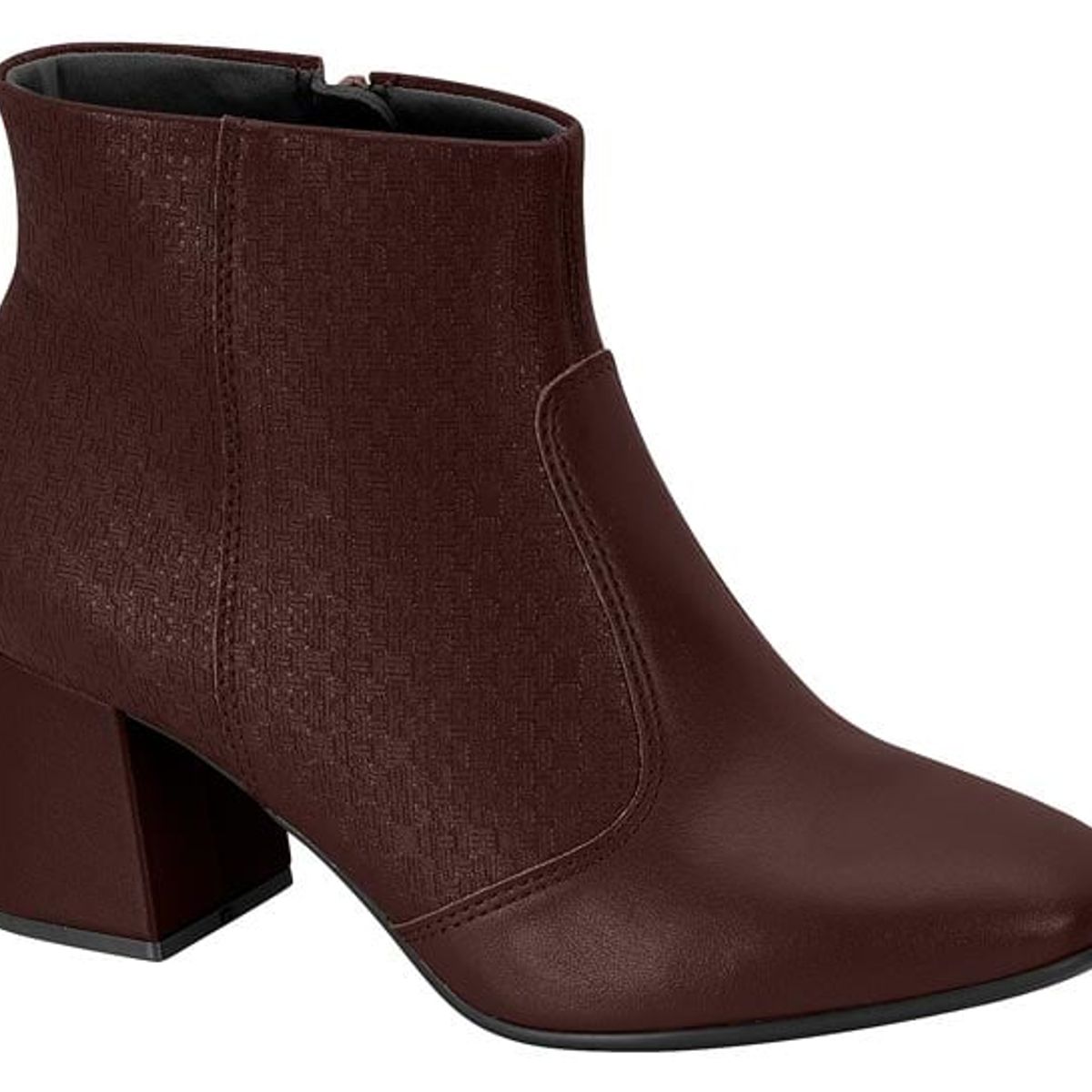 BEIRA RIO - Botin Mujer Taco Cuadrado Marron Beira Rio
