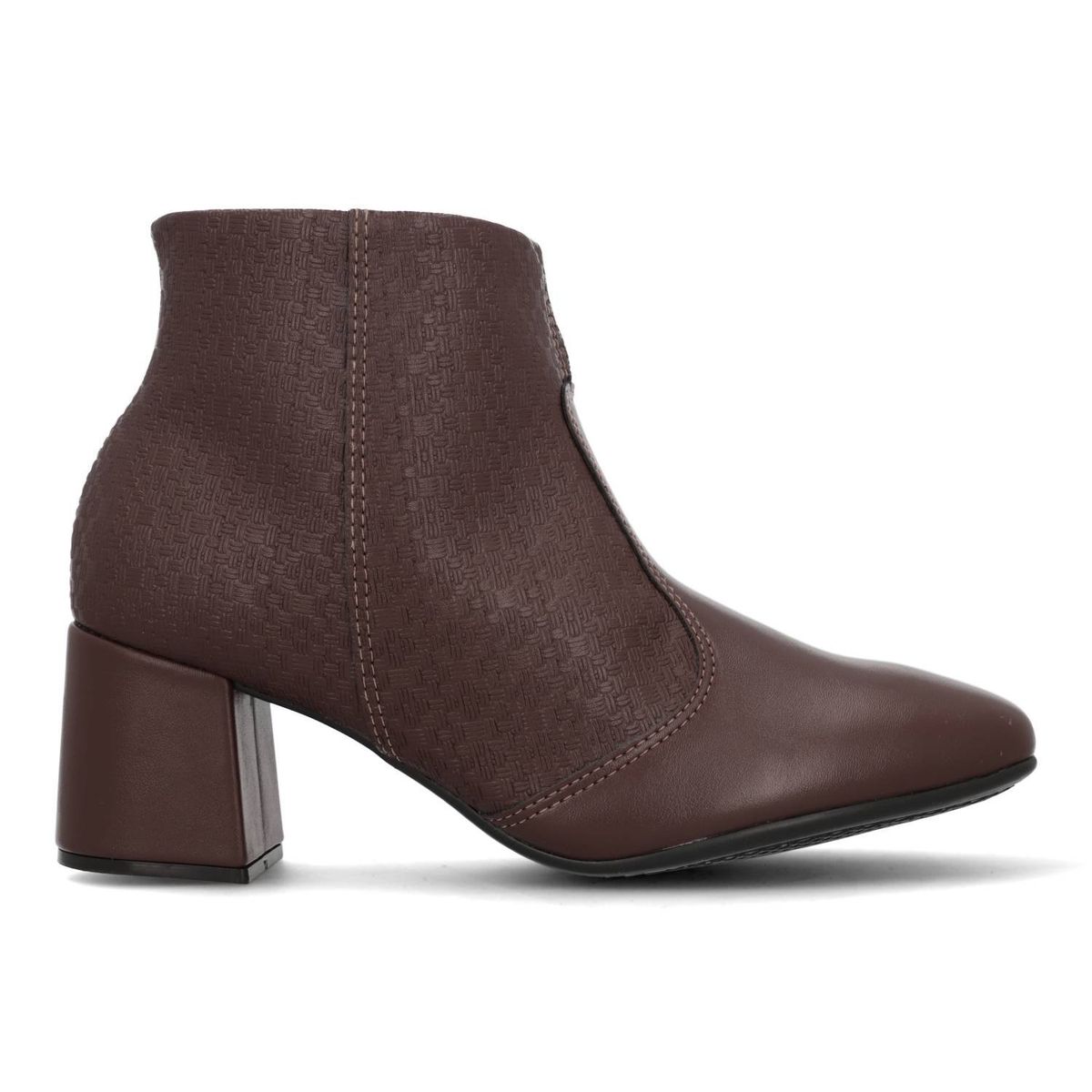 BEIRA RIO - Botin Mujer Taco Cuadrado Marron Beira Rio