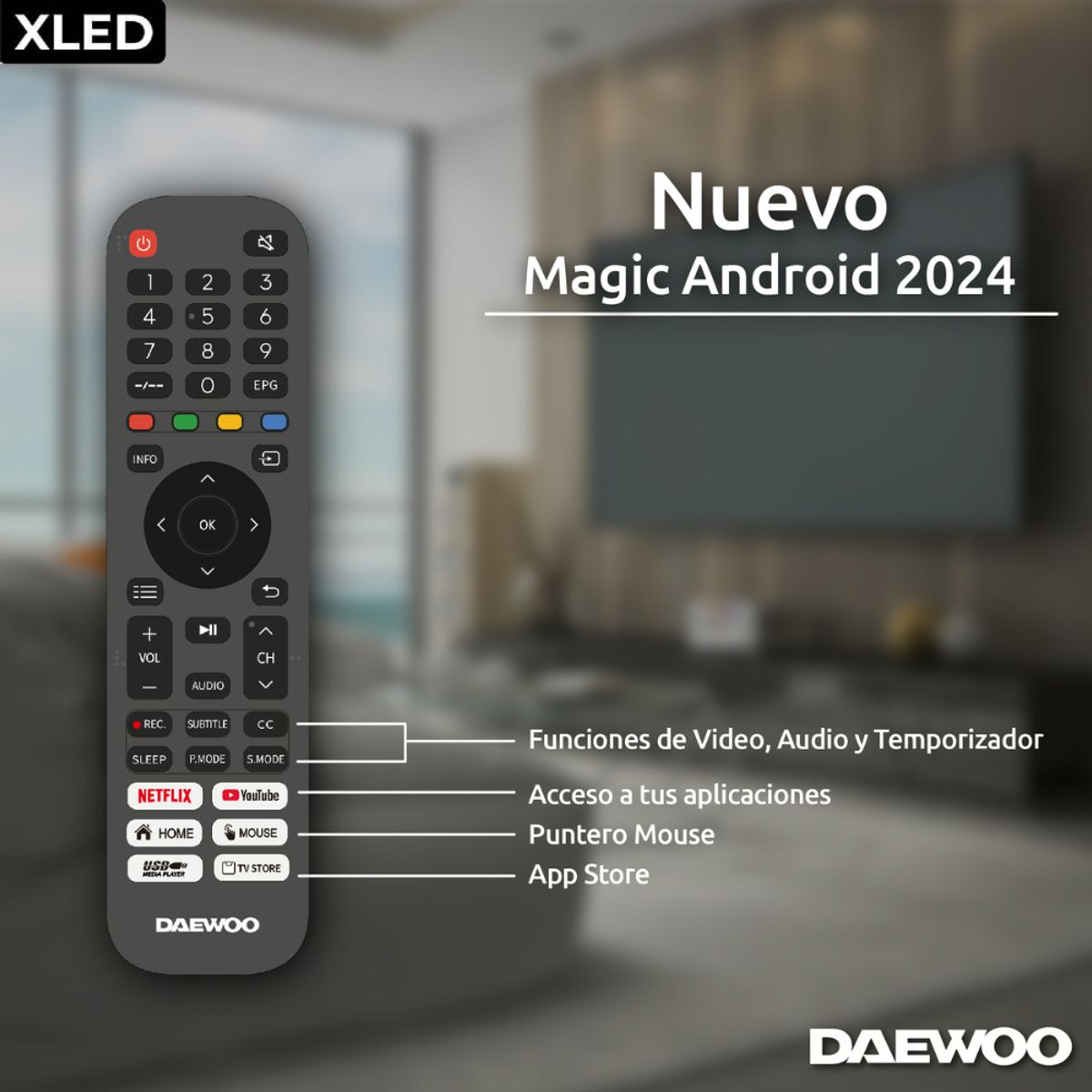 DAEWOO - Televisor Smart Tv Daewoo 43 Led Android 12 Linea Xled 2024