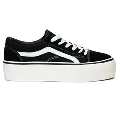 BOTELI - Zapatilla Mujer Negro Blanco Eilley Chinitown