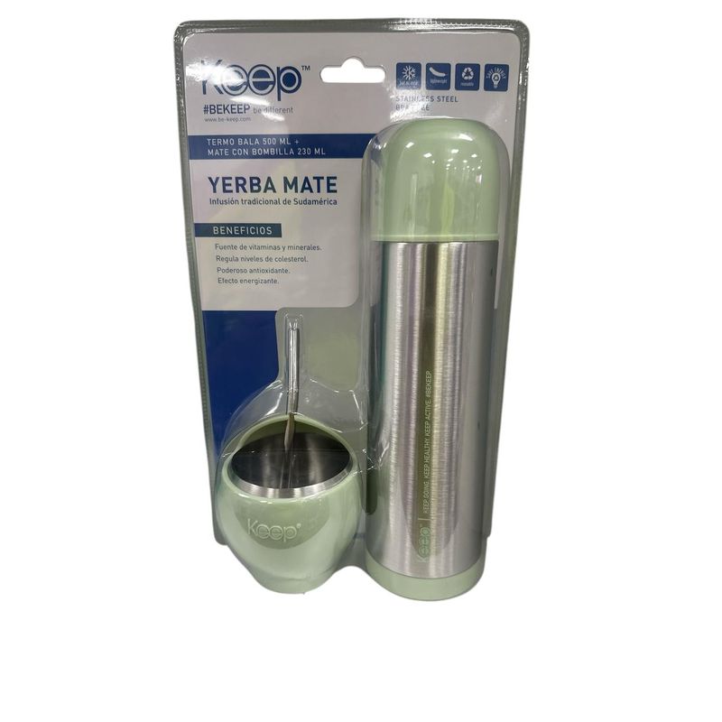 KEEP - Set De Mate + Termo Bala Mate Keep Matero Verde