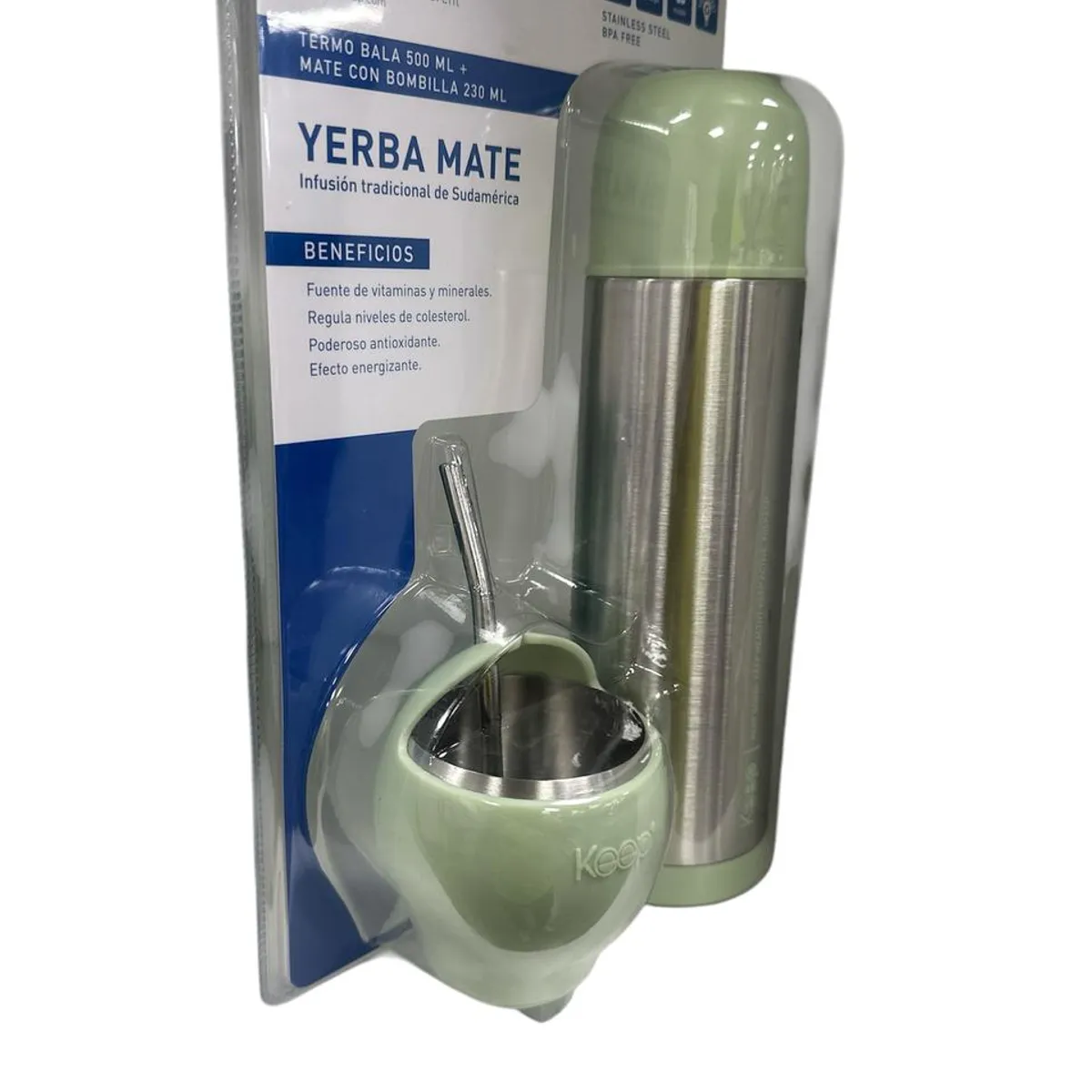 KEEP - Set De Mate + Termo Bala Mate Keep Matero Verde