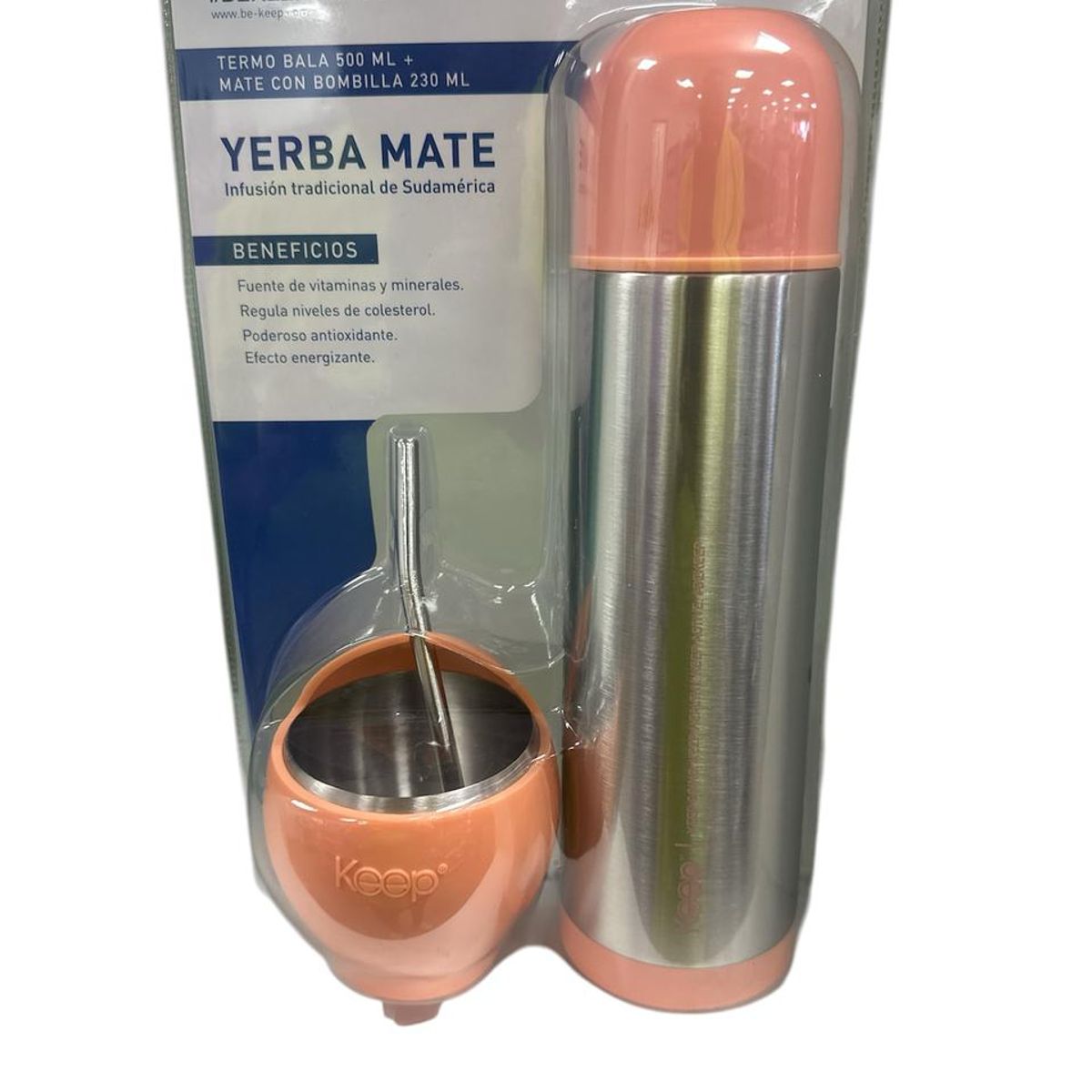 KEEP - Set De Mate + Termo Bala Mate Keep Matero Coral