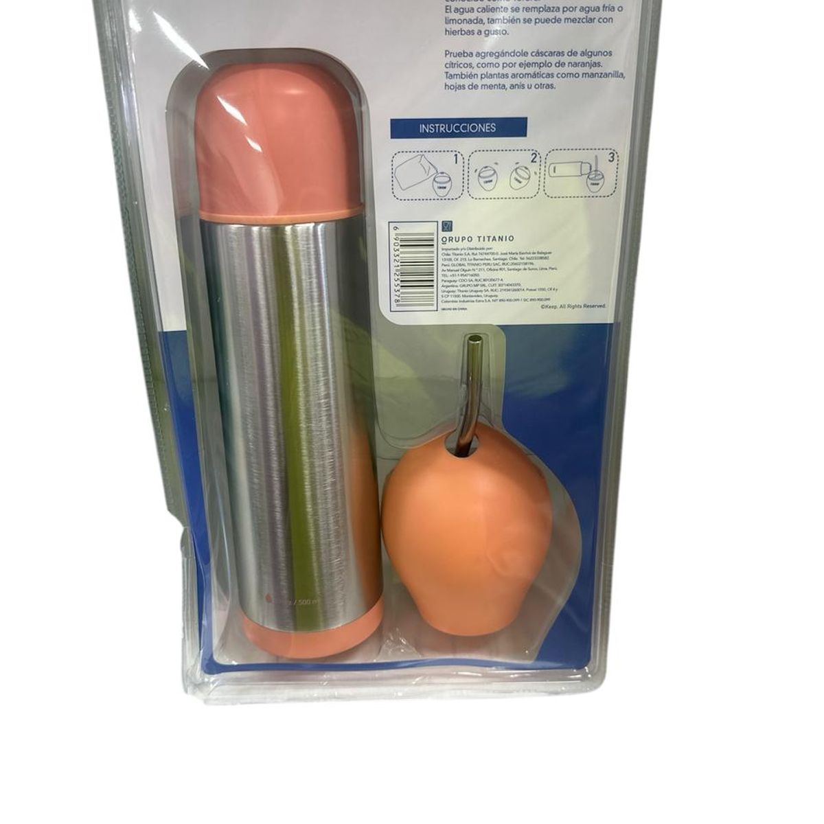 KEEP - Set De Mate + Termo Bala Mate Keep Matero Coral