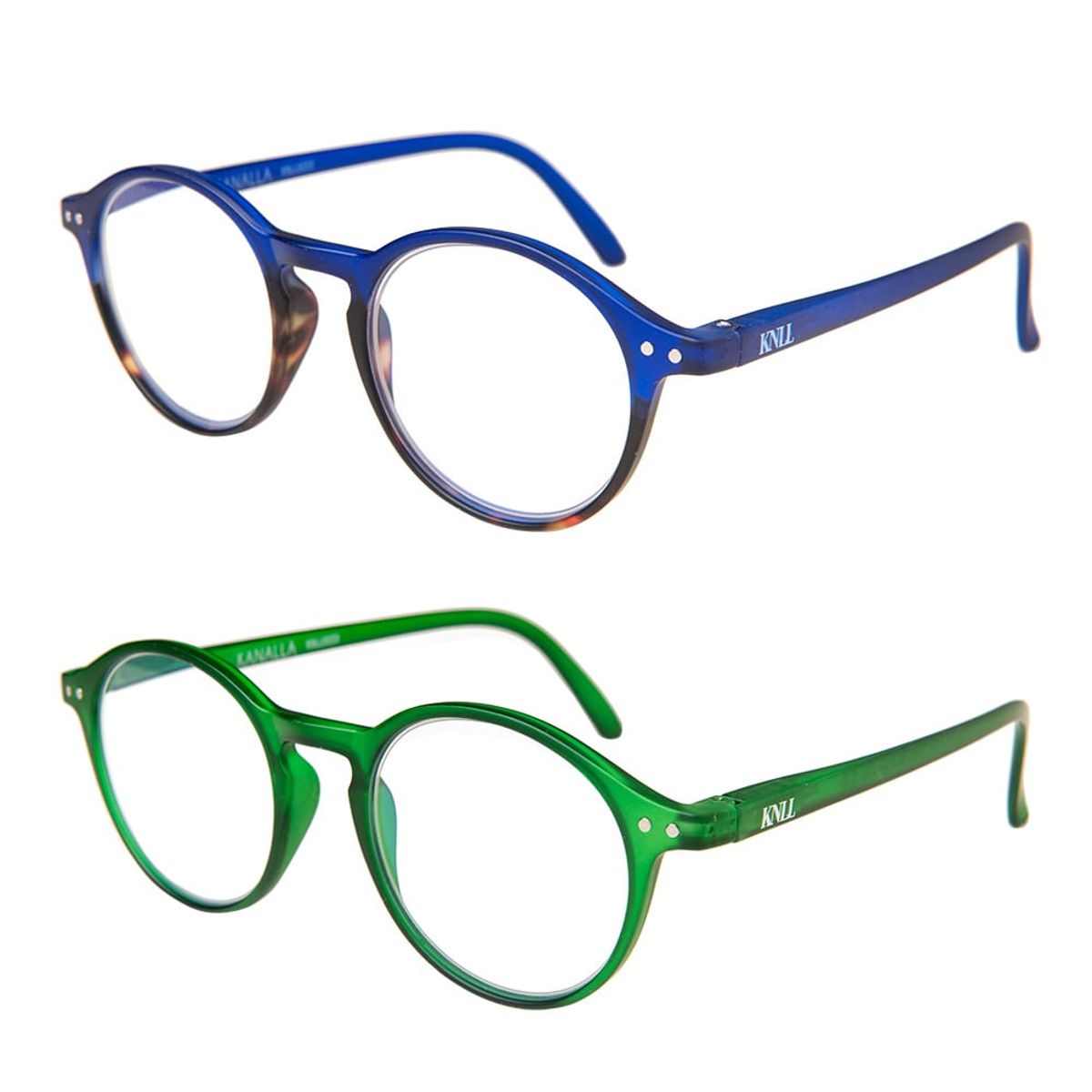 KANALLA - Pack 2 Lentes de Lectura Filtro Luz Azul y UV mod Papillon Azul/ Verde 3.5