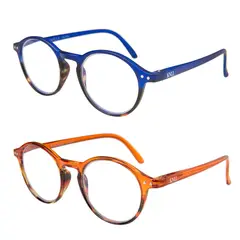 KANALLA - Pack 2 Lentes de Lectura Filtro Luz Azul y UV mod Papillon Azul/Naranjo 2.0
