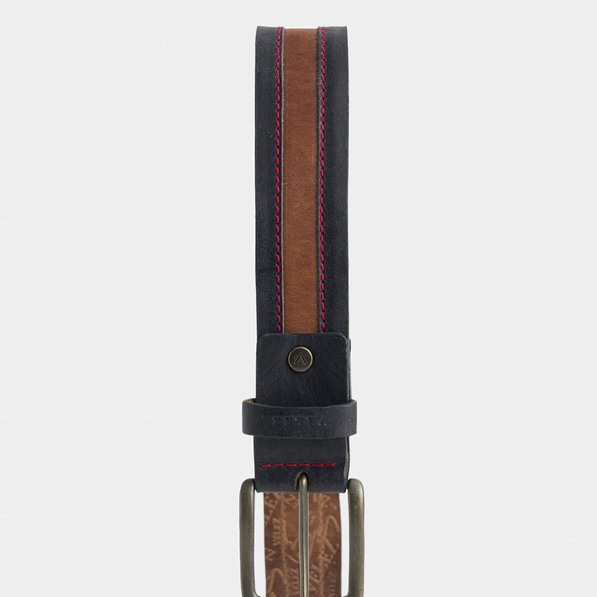 VELEZ - Vélez Cinturón Unifaz Soft Cuero Hombre Punta Trapecio Azul Oscuro