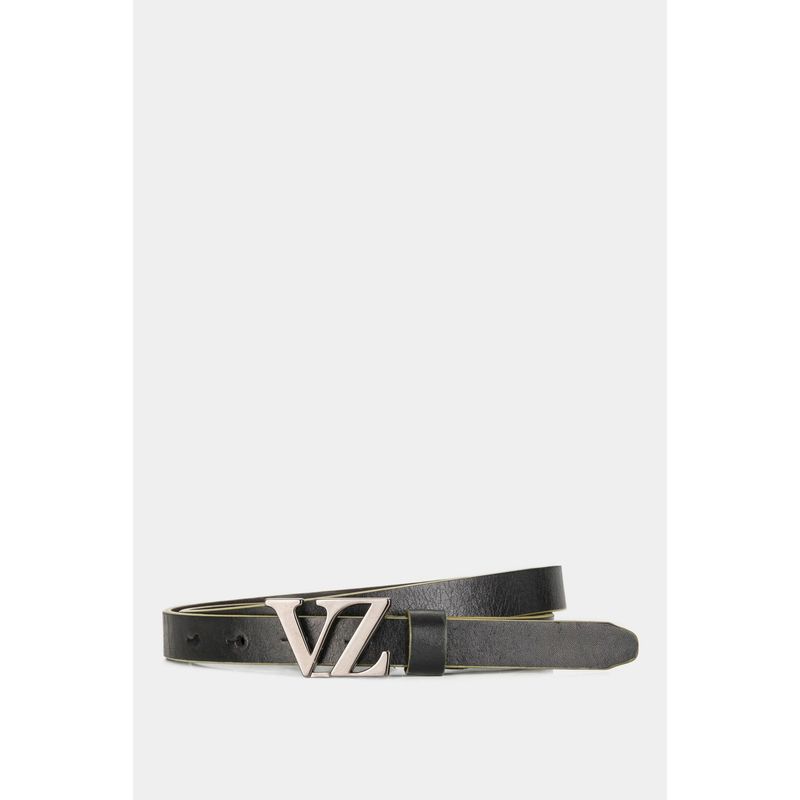 VELEZ - Vélez Cinturón Unifaz Monograma Cuero Mujer Chapa VZ Negro