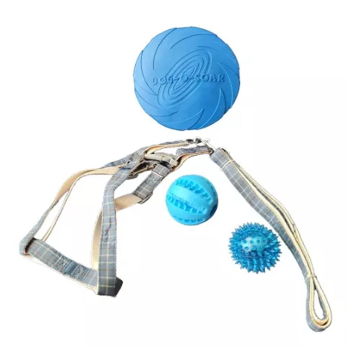 MASCO TODO - Set Árnes y Correa talla L, Frisbee 2 Pelotas Perro Mascotas