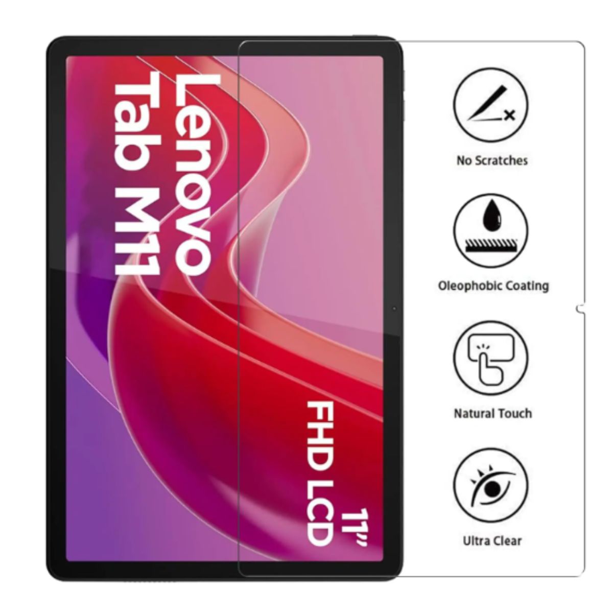 GENERICO - Lámina Mica Vidrio Templado Para Tablet Lenovo M11 11" 2024