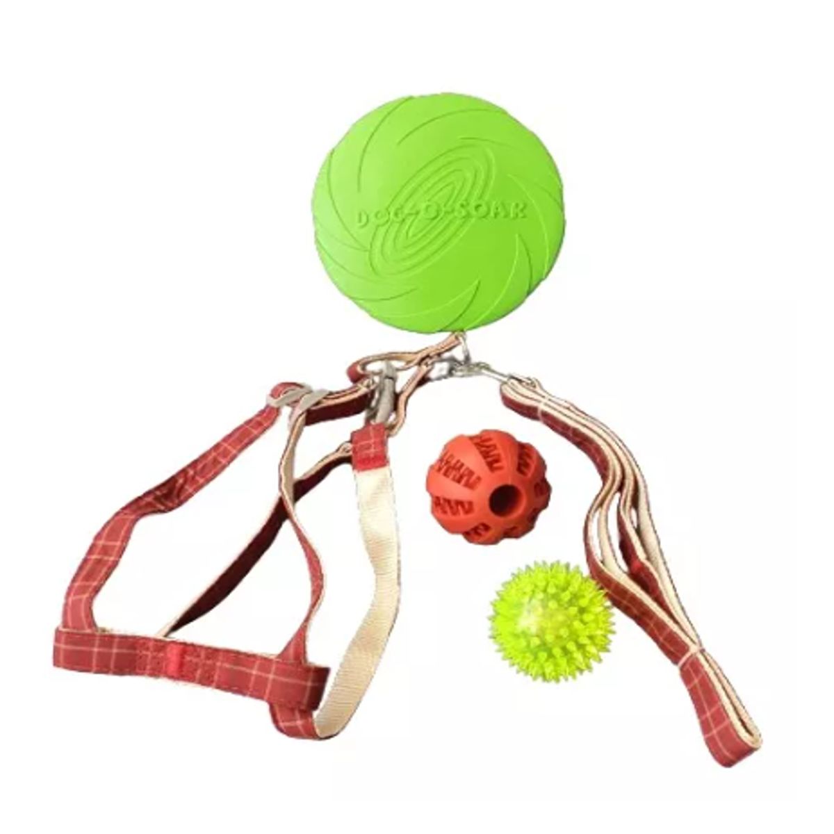 MASCO TODO - Set Árnes y Correa talla L, Frisbee 2 Pelotas Perro Mascotas