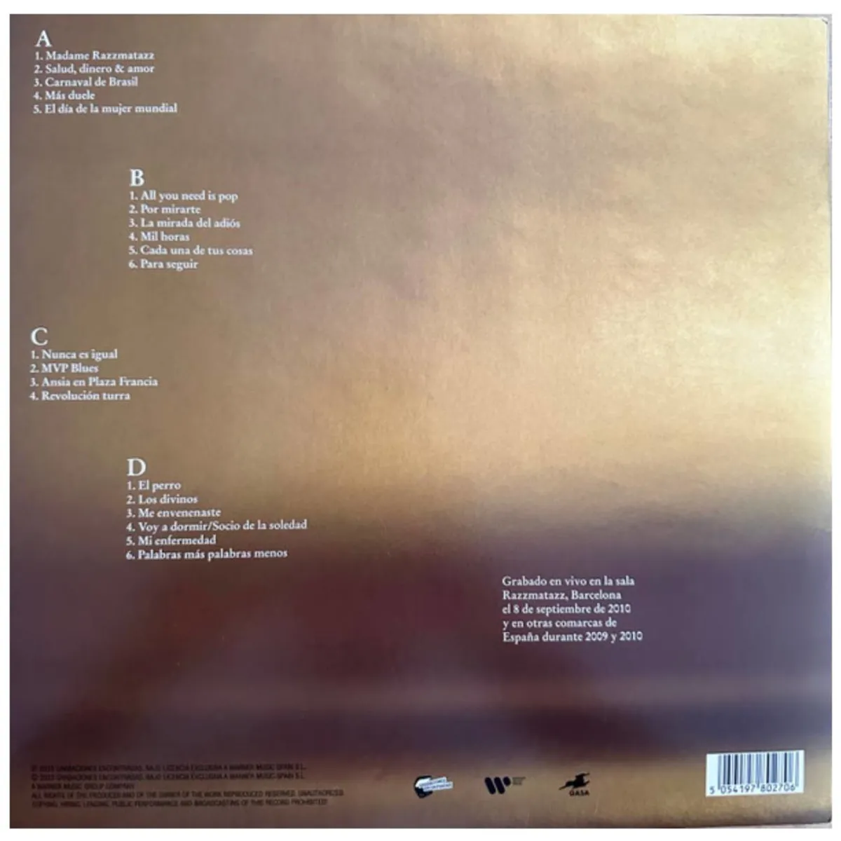 HITWAY MUSIC - ANDRES CALAMARO - RAZZMATAZZ (2LP) - VINILO HITWAY MUSIC