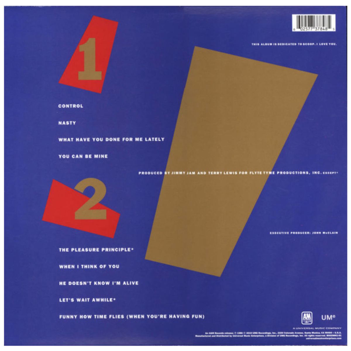 HITWAY MUSIC - JANET JACKSON - CONTROL - VINILO HITWAY MUSIC